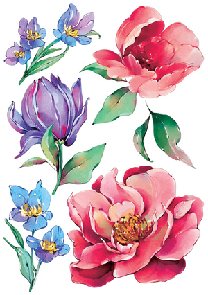 Colorful floral design on a black background